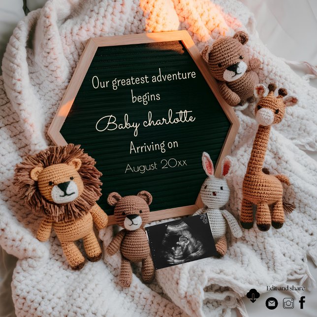 Safari animal social media pregnancy announcement  (Creator Uploaded)