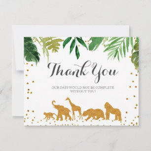 Safari animal Thank You Card .