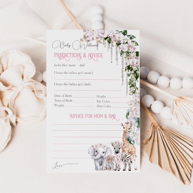 Safari Animal Tropica Flower Pink Baby Shower Game (Creator Uploaded)