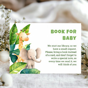 Safari animal watercolor baby shower card