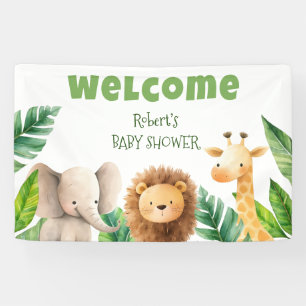 Safari animal watercolor baby shower invitation banner