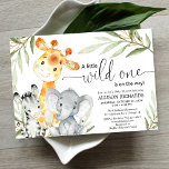 Safari animal wild one gender neutral baby shower invitation<br><div class="desc">For more advanced customisation of this design,  simply select the "Customise It" button above!</div>