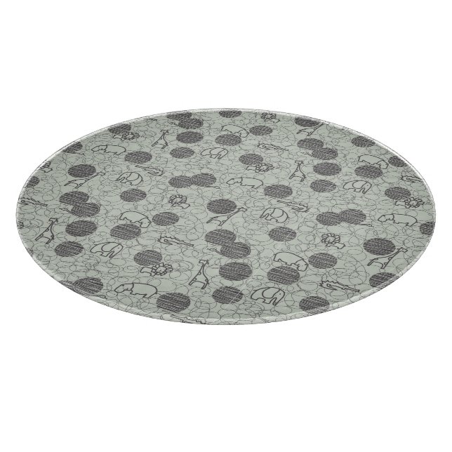 safari animals 1 cutting board (Corner)