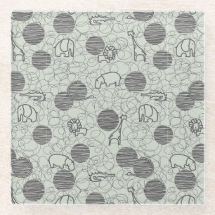 safari animals 1 glass coaster