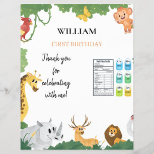Safari Animals 1st Birthday Chip Bag Wrapper