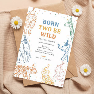 Safari Animals 2nd Birthday Party Invite
