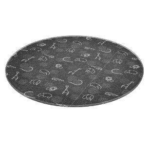 safari animals 5 cutting board