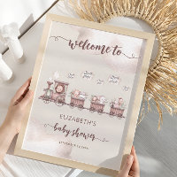 Safari Animals Baby Shower Boho Welcome Foam Board