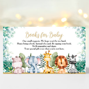 Safari Animals Baby Shower Book for Baby Card