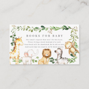 Safari Animals Baby Shower Books For Baby Enclosure Card