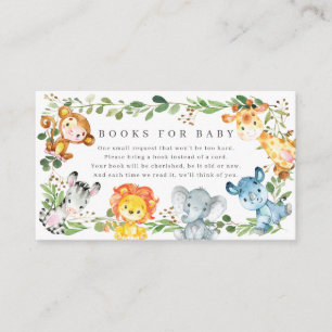 Safari Animals Baby Shower Books For Baby Enclosure Card