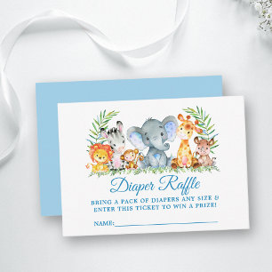 Safari Animals Baby Shower Diaper Raffle Ticket Enclosure Card