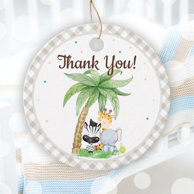 Safari Animals Baby Shower  Favour Tags (Safari Animals Baby Shower Favor Tags)