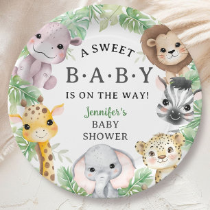 Safari Animals Baby Shower Gender Neutral Jungle Paper Plate