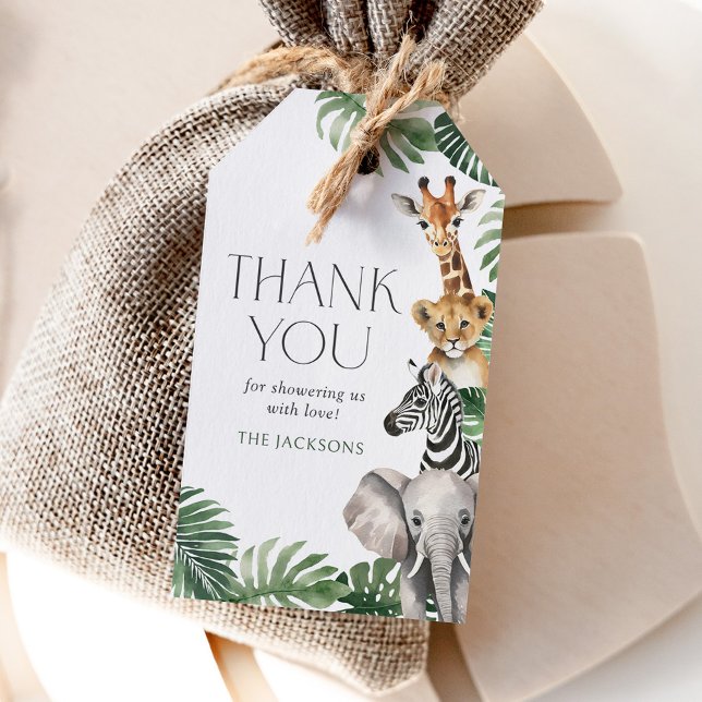 Safari Animals Baby Shower Gift Tags (Creator Uploaded)