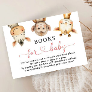 Safari Animals Baby Shower Girl Books For Baby Enclosure Card