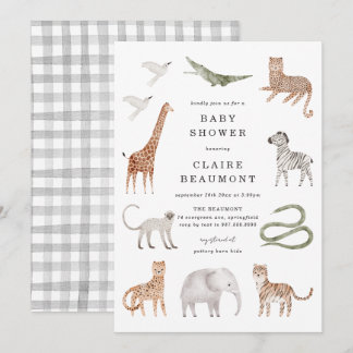 Safari Animals Baby Shower Invitation