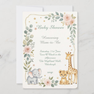 Safari Animals Baby Shower Invitation