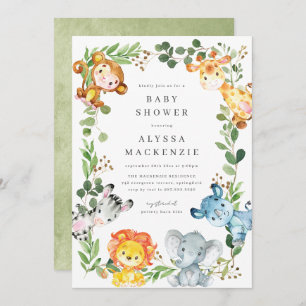 Safari Animals Baby Shower Invitation