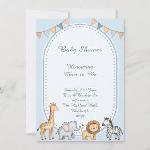 Safari Animals Baby Shower Invitation