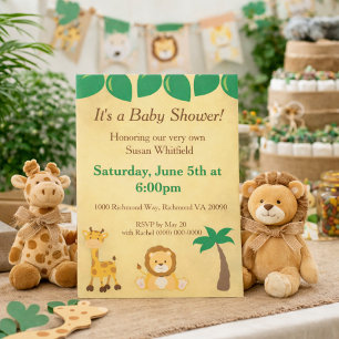 Safari Animals Baby Shower Invitation