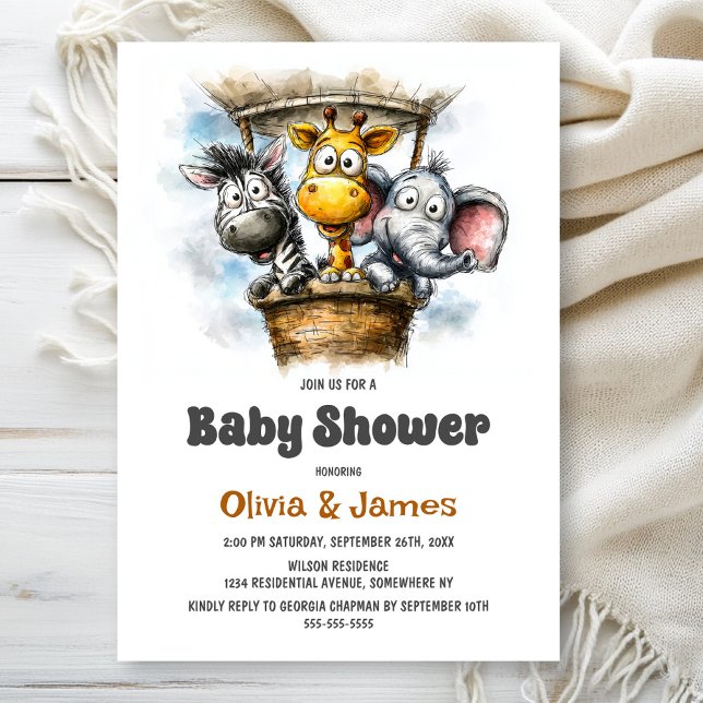 Safari Animals Baby Shower Invitation (Creator Uploaded)