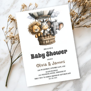 Safari Animals Baby Shower Invitation
