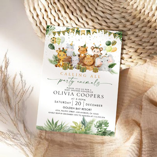 Safari Animals Baby Shower Invitation (Creator Uploaded)