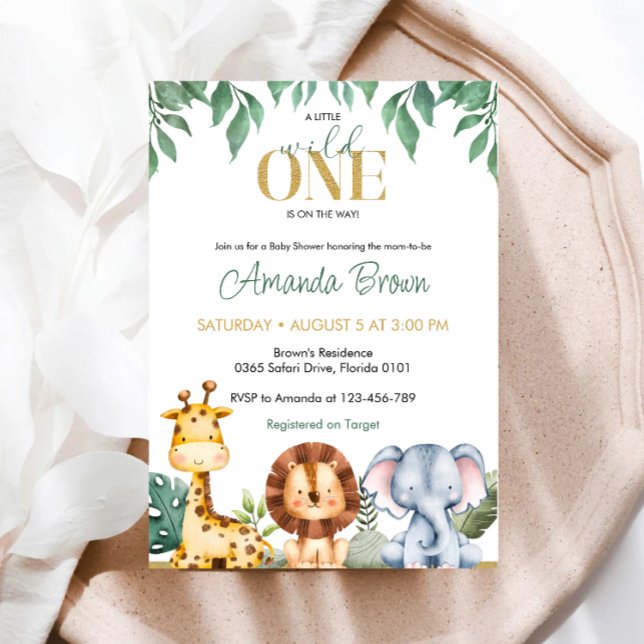 Safari Animals Baby Shower Invitation (Creator Uploaded)