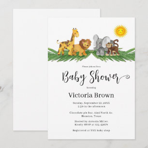 Safari Animals Baby Shower Invitation