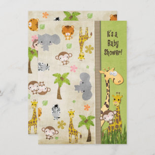 Safari Animals Baby Shower Invitation