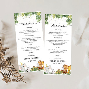 Safari Animals Baby Shower Menu