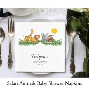Safari Animals Baby Shower  Napkin
