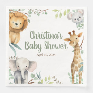 Safari Animals Baby Shower Napkins