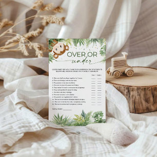 Safari Animals Baby Shower Over or Under Game