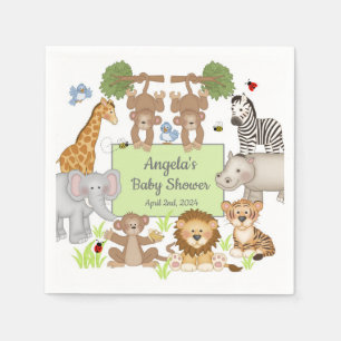 Safari Animals Baby Shower Party Table  Napkin