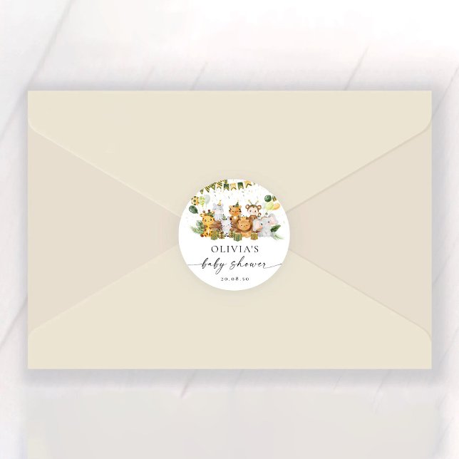 Safari Animals Baby Shower Sticker (Creator Uploaded)