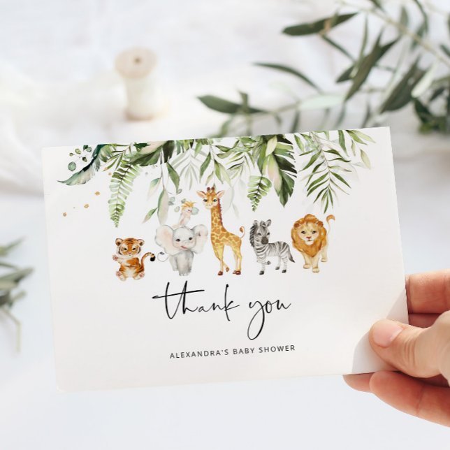 Safari animals baby shower thank you card (Creator Uploaded)