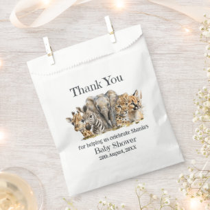 Safari Animals Baby Shower Thank You Favour Bags