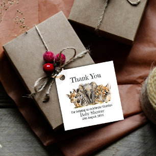 Safari Animals Baby Shower Thank You Favour Tags