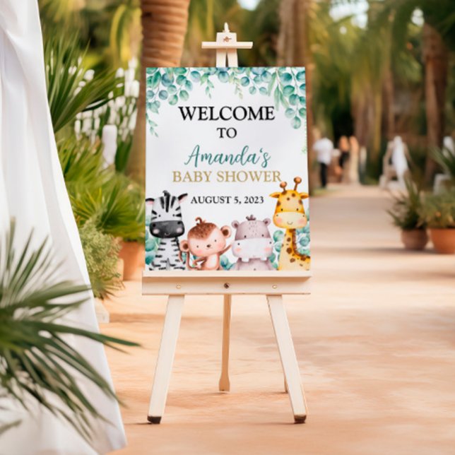 Safari Animals Baby Shower Welcome Sign (Creator Uploaded)