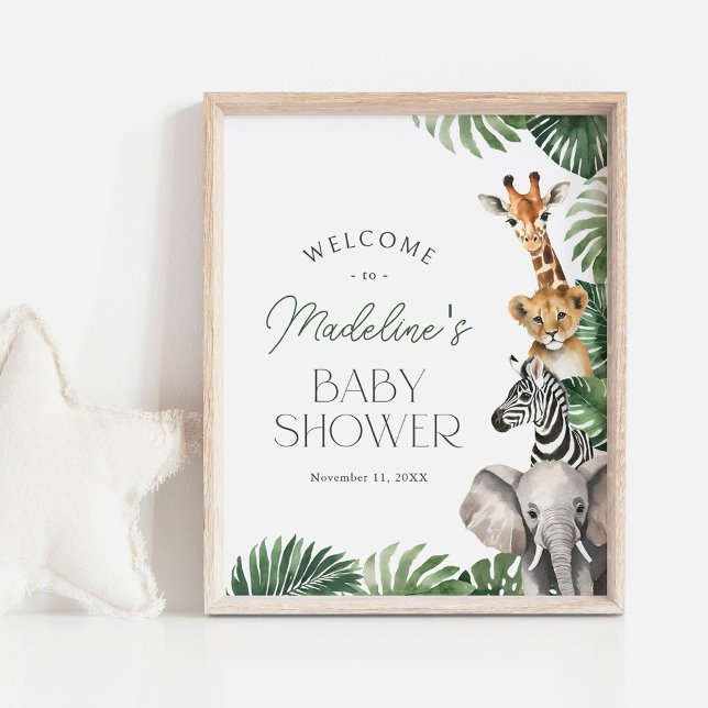 Safari Animals Baby Shower Welcome Sign (Creator Uploaded)