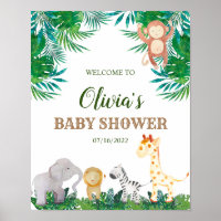 Safari Animals Baby Shower Welcome Sign