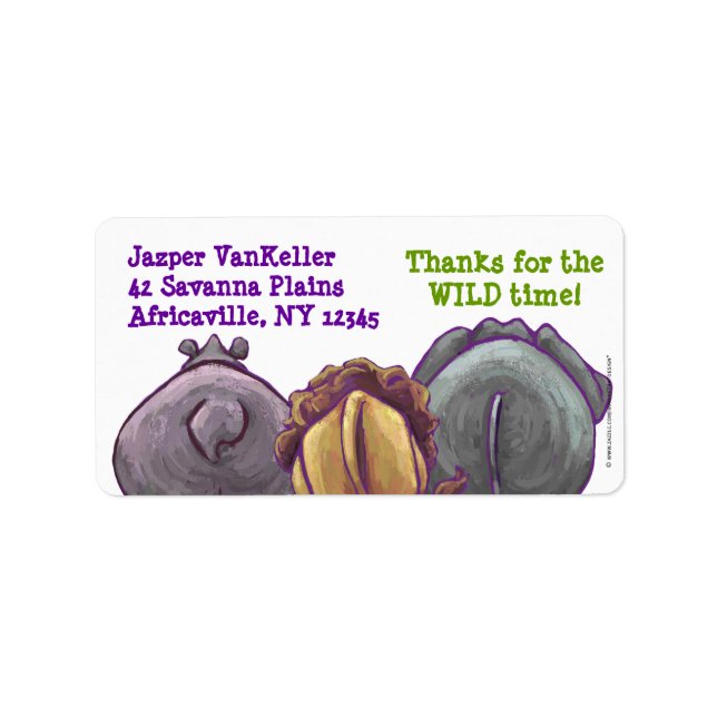 Safari Animals Backside Address Labels (Front)
