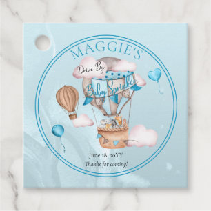 Safari Animals Balloon Drive By Boy Baby Sprinkle Favour Tags