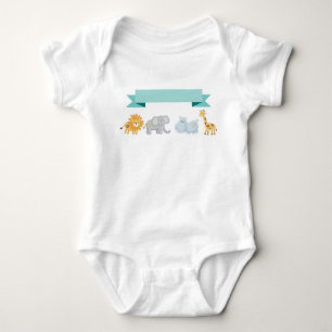 Safari Animals Banner Baby Body Suit Bodysuit
