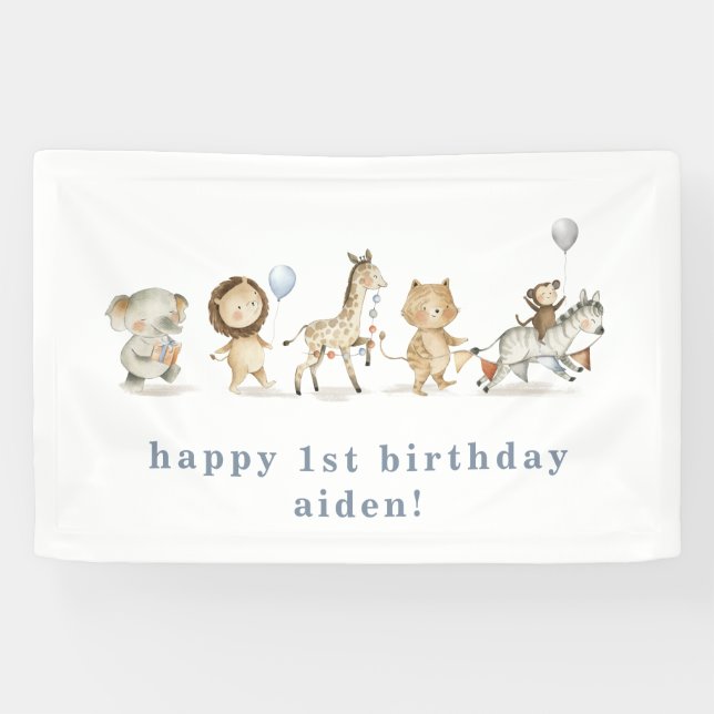 Safari Animals Birthday Banner (Horizontal)