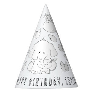 Safari Animals Birthday - Colour Your Own Party Ha Hat