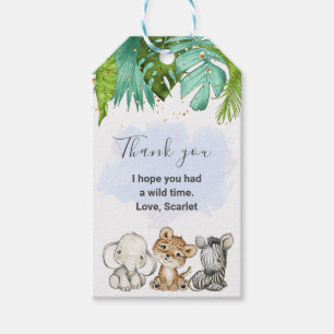 Safari Animals Birthday I Baby Shower Gift Tag