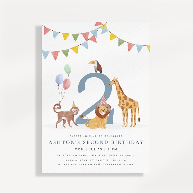 Safari Animals Birthday Invitation Jungle Party  (Creator Uploaded)